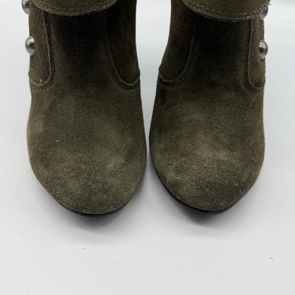 NWOB Mia DARK GREEN Suede Leather Boots DUKE Size 8 Womens Booties Witchy Goth - Picture 6 of 11